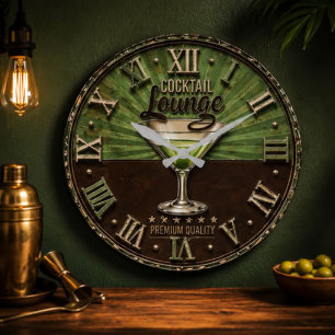 Reloj Redondo Grande Cocktail Lounge Vintage Home Bar Decor