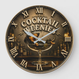 Reloj Redondo Grande Cocktail Weenies Funny Dachshund 