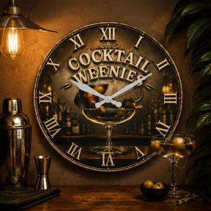Reloj Redondo Grande Cocktail Weenies Funny Dachshund