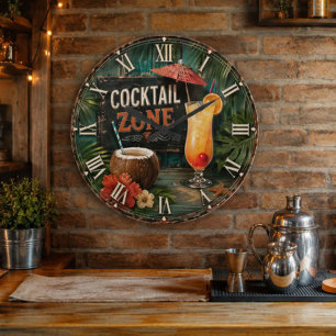 Reloj Redondo Grande Cocktail Zone Tropical