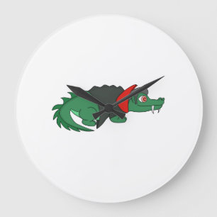 Reloj Redondo Grande Cocodrilo de vampiros