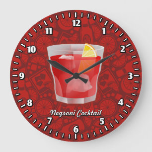 Reloj Redondo Grande Cóctel Negroni