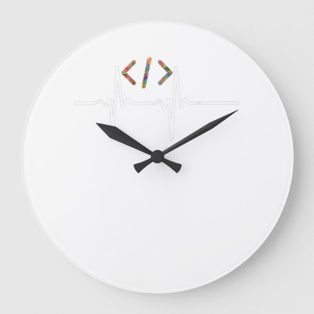 Reloj Redondo Grande Coders Funny | Codificación del programador de sof (Anverso)