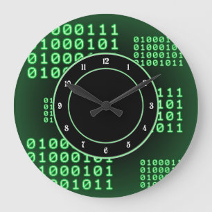 Reloj Redondo Grande Código binario para GEEK