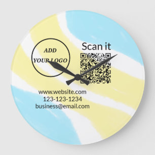Reloj Redondo Grande código q r simple añadir logotipo código de explor