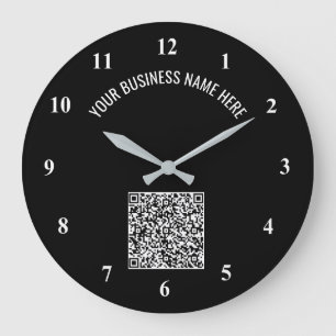 Reloj Redondo Grande Código QR y texto Personalizado profesional person