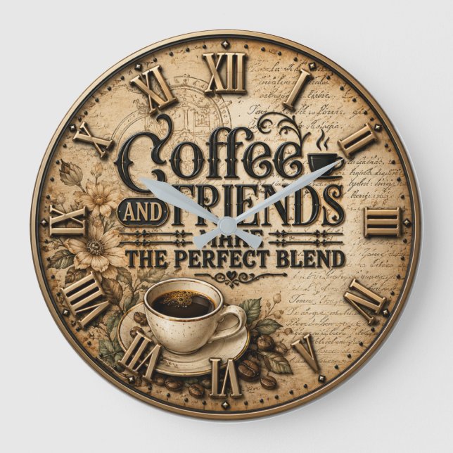 Reloj Redondo Grande Coffee and Friends  (Anverso)