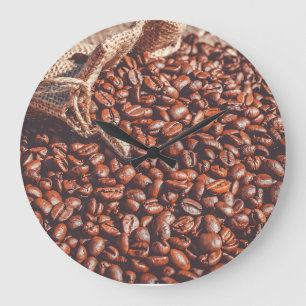 Reloj Redondo Grande Coffee Bean Clock