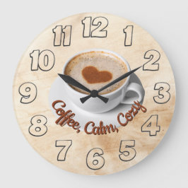 Reloj Redondo Grande Coffee, Calm, Cozy Wall Clock Design