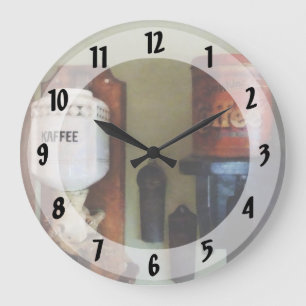 Reloj Redondo Grande Coffee Can y Coffee Grinder