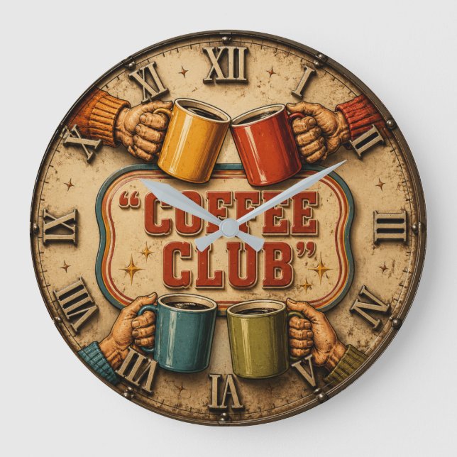 Reloj Redondo Grande Coffee Club (Anverso)