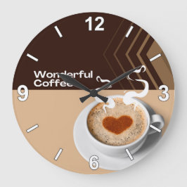 Reloj Redondo Grande Coffee Cup Wall Clock – Cozy Cafe Kitchen Home Dec