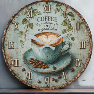 Reloj Redondo Grande Coffee Is Always a Good Idea