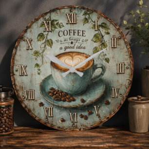 Reloj Redondo Grande Coffee Is Always a Good Idea