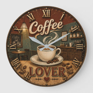 Reloj Redondo Grande Coffee Lover