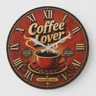 Reloj Redondo Grande Coffee Lover 