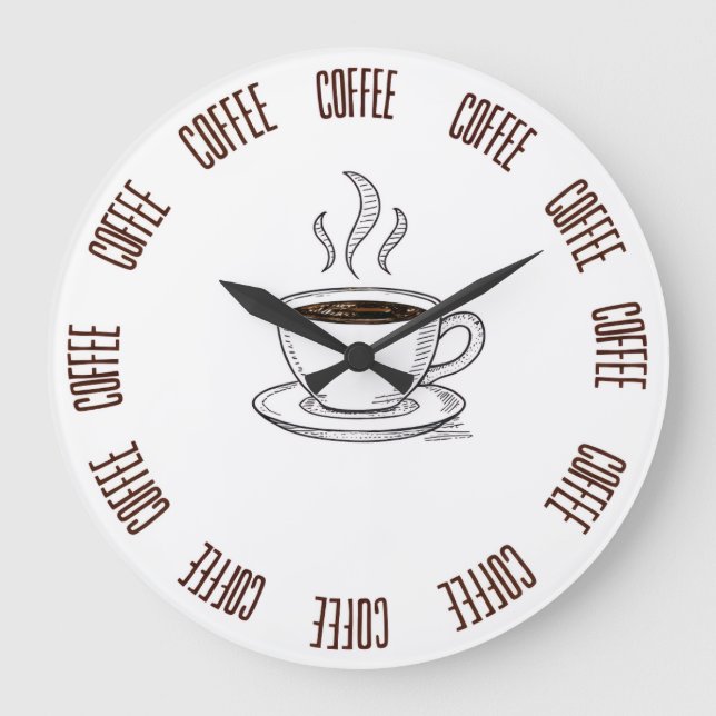 Reloj Redondo Grande Coffee Lover Minimal Wall Clock – Modern  (Anverso)