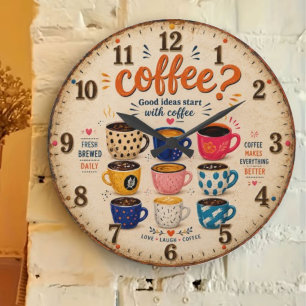 Reloj Redondo Grande Coffee Lovers