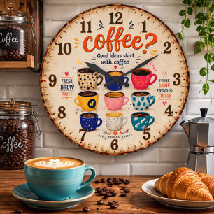 Reloj Redondo Grande Coffee Lovers 