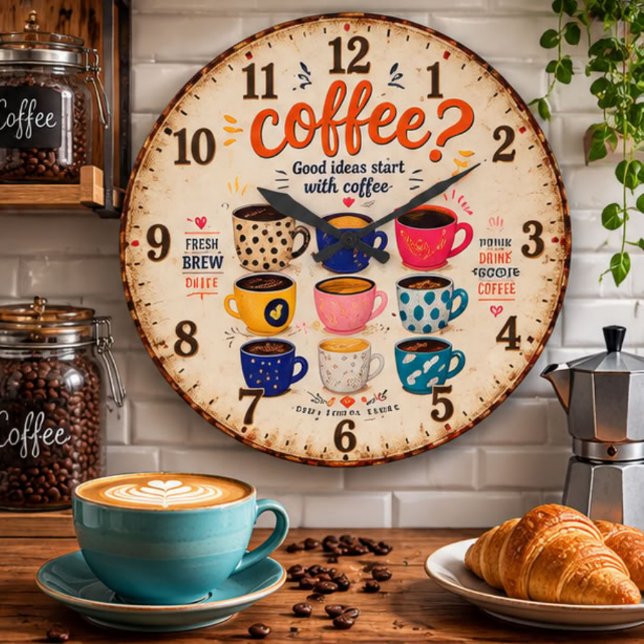 Reloj Redondo Grande Coffee Lovers  (Subido por el creador)