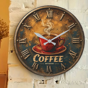 Reloj Redondo Grande Coffee Motivation