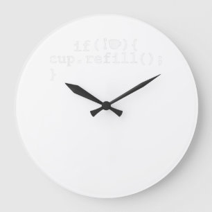 Reloj Redondo Grande Coffee Refill Smart Coding Software Engineer