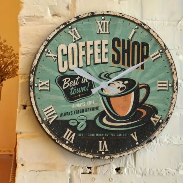 Reloj Redondo Grande Coffee Shop Vintage (Subido por el creador)