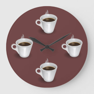 Reloj Redondo Grande Coffee Time Wall Clock