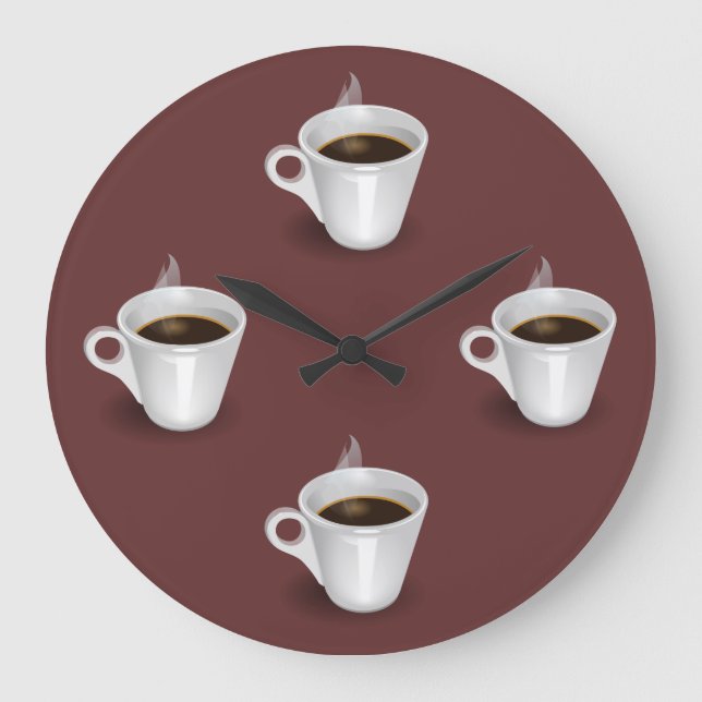 Reloj Redondo Grande Coffee Time Wall Clock (Anverso)