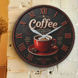 Reloj Redondo Grande Coffee Vintage Latte