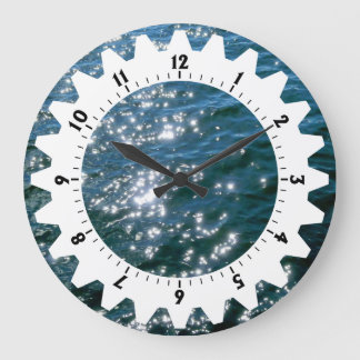 Reloj Redondo Grande Cogged 01 - Agua espumosa