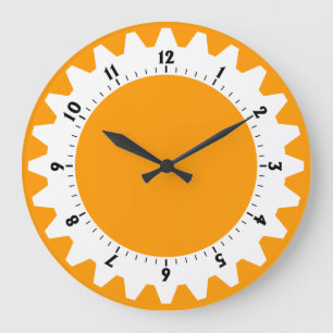 Reloj Redondo Grande Cogged 01 - Naranja amarillo