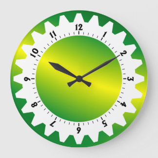Reloj Redondo Grande Cogged 01 - Ola Verde
