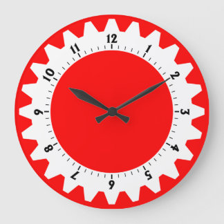 Reloj Redondo Grande Cogged 01 - Rojo