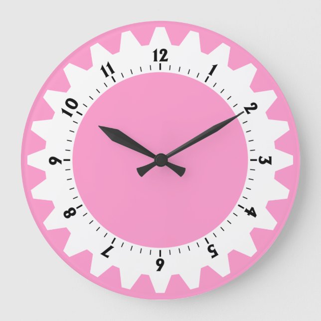 Reloj Redondo Grande Cogged 01 - Rosa (Anverso)