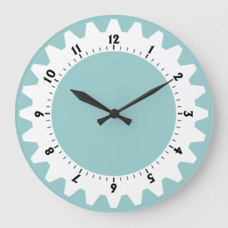 Reloj Redondo Grande Cogged 01 - Verde Azul claro