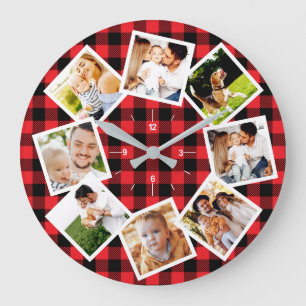 Reloj Redondo Grande Colage de fotos familiares granja rústica Búfalo