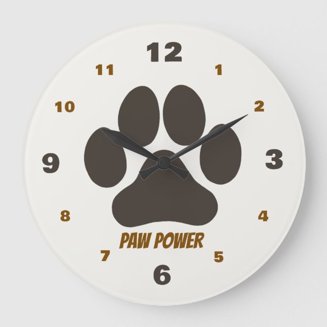 Reloj Redondo Grande Colección Cozy Paws Beige (Anverso)
