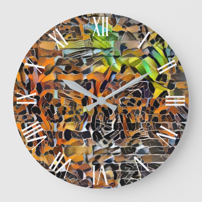Reloj Redondo Grande Colección de arte Tiger Wall (Anverso)