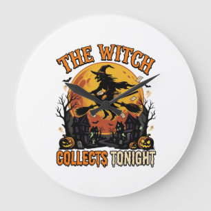 Reloj Redondo Grande Colección de Brujas de Halloween Humor