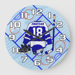 Reloj Redondo Grande Colección de dormitorios para niños de hockey sobr