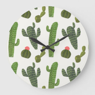 Reloj Redondo Grande Colección de Llamarama   Cute Cactus