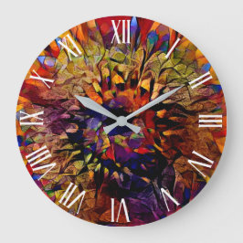 Reloj Redondo Grande Colección elegante de oro Big Sun Sunflower