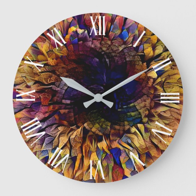 Reloj Redondo Grande Colección elegante del girasol del tigre de oro (Anverso)