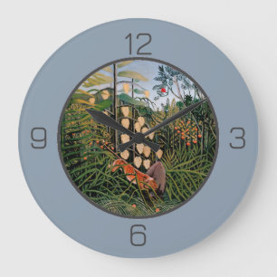 Reloj Redondo Grande Colección Henri Rousseau Tiger & Bull Fiesta Items