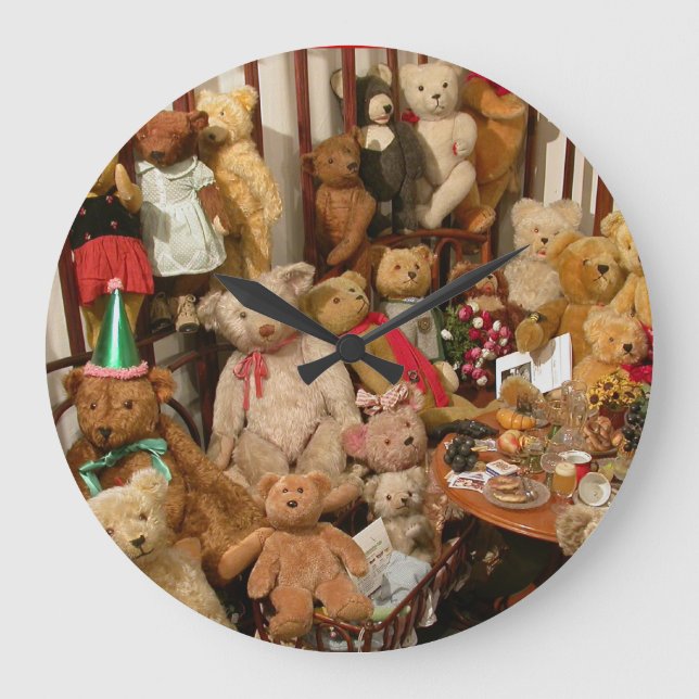 Reloj Redondo Grande Colección Old Teddy Bears (Anverso)
