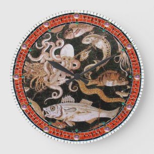 RELOJ REDONDO GRANDE COLECCIÓN POMPEII / OCÉANO - ESCENA DE VIDA EN EL 