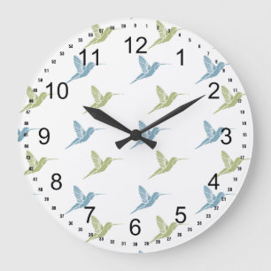 Reloj Redondo Grande Colibríes