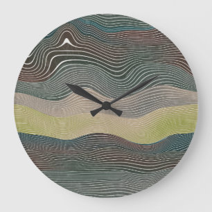 Reloj Redondo Grande Colinas Naturales: Patrón paisajístico