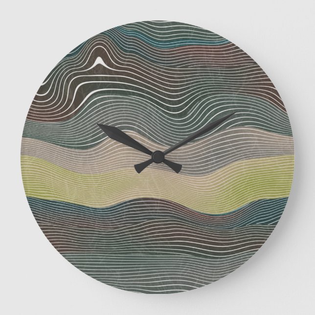 Reloj Redondo Grande Colinas Naturales: Patrón paisajístico (Anverso)